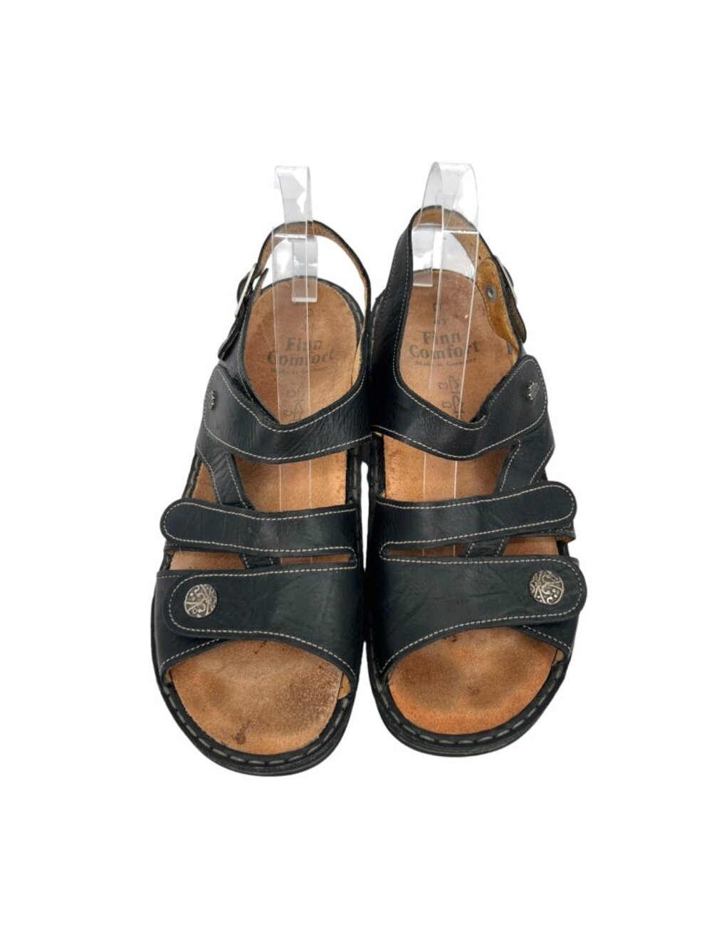 Finn Comfort Gomera Black Leather Comfort Sandals Women’s EU 40 US 10.5-11